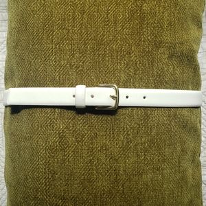 Ann Taylor Genuine Leather Belt in White
